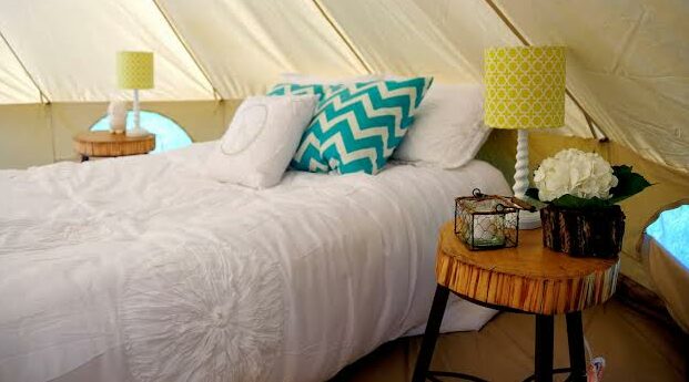 glamping in a tent