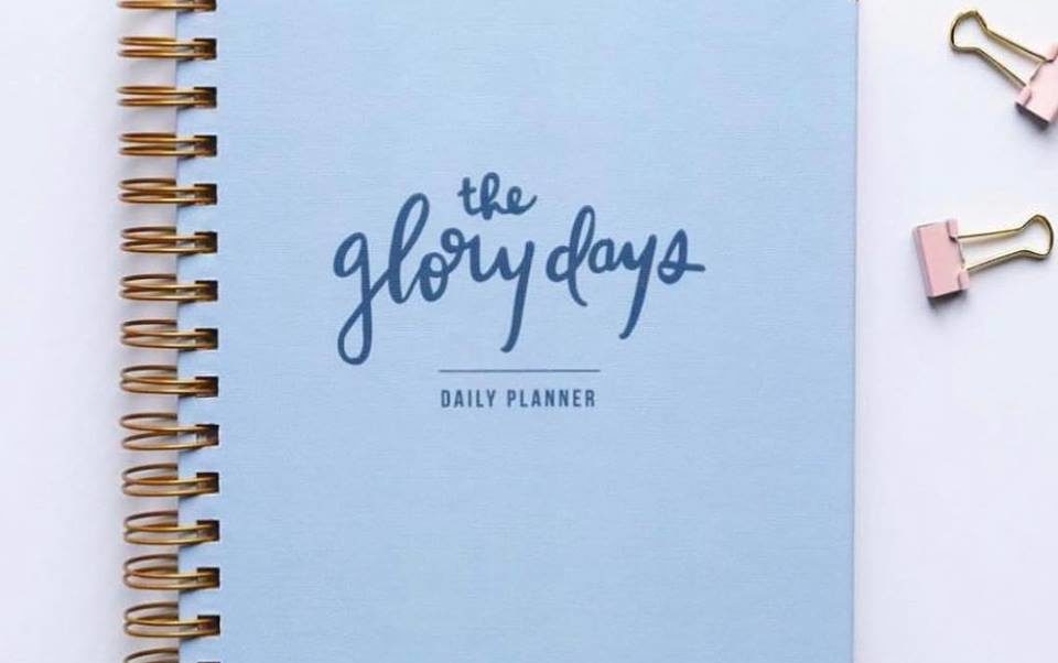 Glory Days daily planner on desk