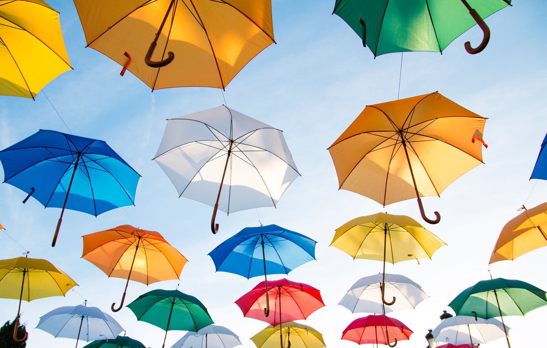 umbrellas in sky