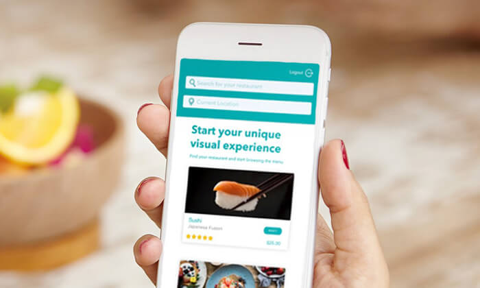 visuEats mobile menu app