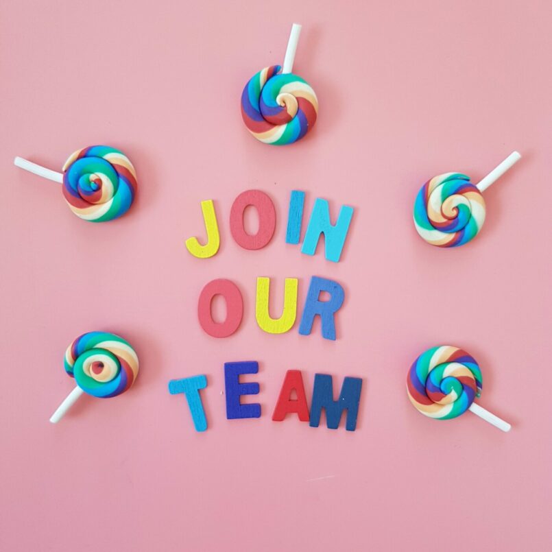 join our team with lollipops
