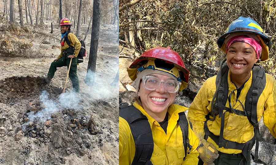 Lauren fighting forest fires