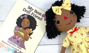 Cinnamon Annie doll and Stephanie's book